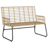Garden Bench Brown and Cream Poly rattan, steel