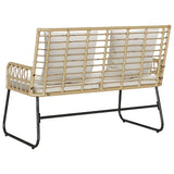 Garden Bench Brown and Cream Poly rattan, steel