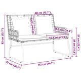 Garden Bench Brown and Cream Poly rattan, steel