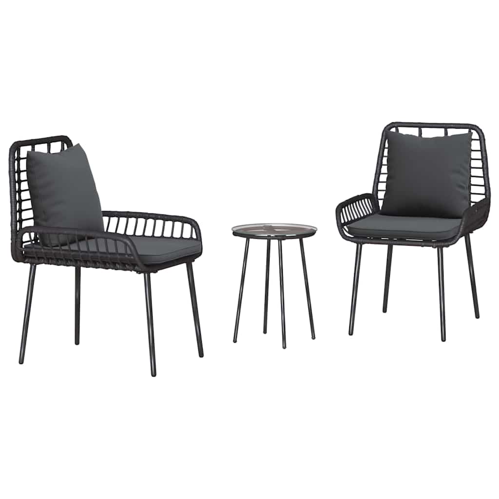 Garden Dining Set 3 pcs Black and Anthracite