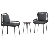 Garden Dining Set 3 pcs Black and Anthracite