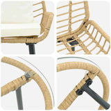Garden Dining Set 3 pcs Brown and Black and Cream