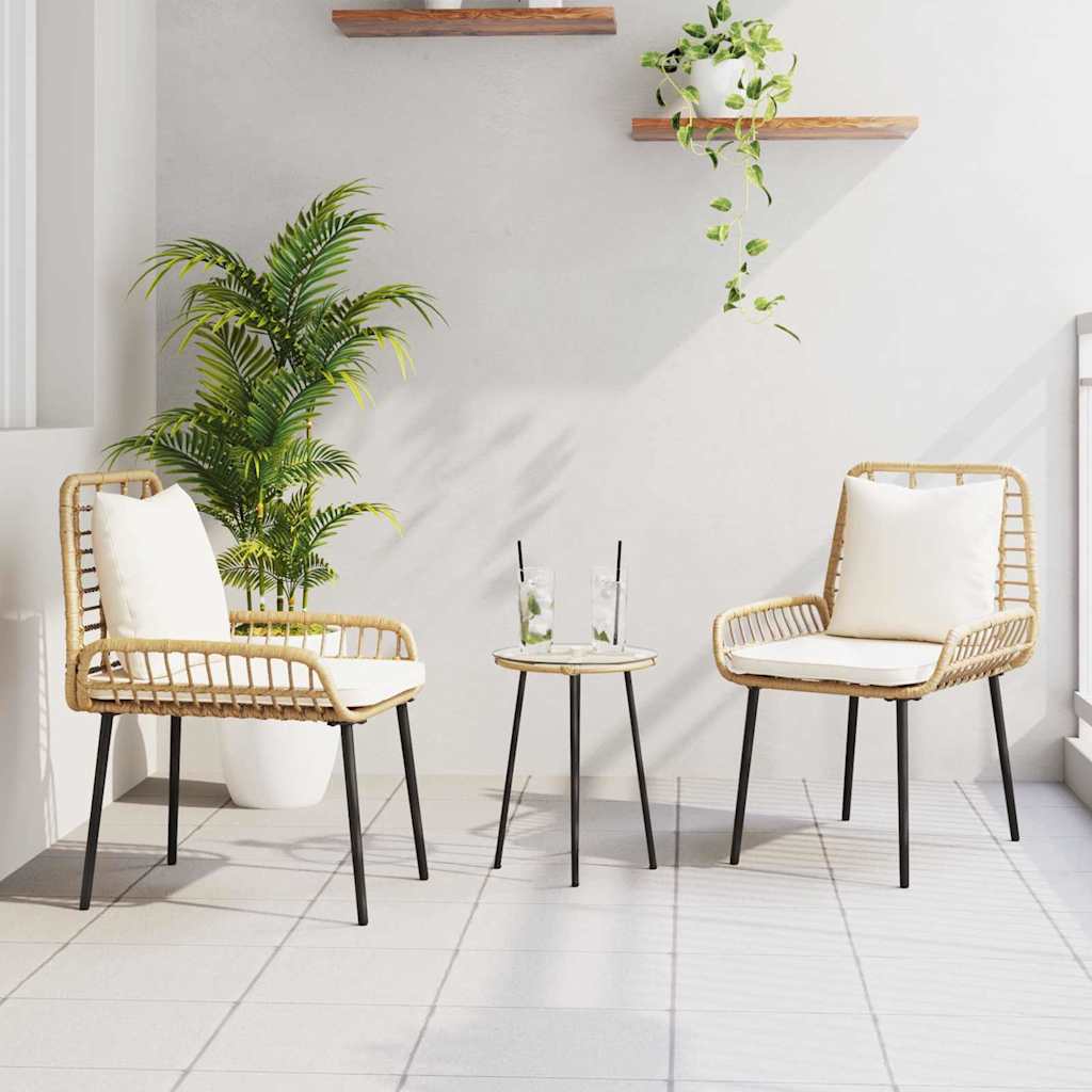 Garden Dining Set 3 pcs Brown and Black and Cream