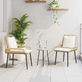 Garden Dining Set 3 pcs Brown and Black and Cream