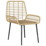 Garden Dining Set 3 pcs Brown and Black and Cream