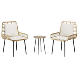 Garden Dining Set 3 pcs Brown and Black and Cream