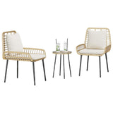 Garden Dining Set 3 pcs Brown and Black and Cream