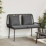 Garden Bench Black and Anthracite Poly rattan and steel