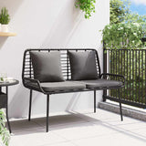 Garden Bench Black and Anthracite Poly rattan and steel