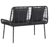 Garden Bench Black and Anthracite Poly rattan and steel