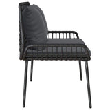 Garden Bench Black and Anthracite Poly rattan and steel