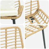 Garden Bench Brown and Black and Cream Poly rattan and steel