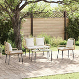 Garden Dining Set 3 pcs Brown and Black and Cream