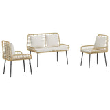 Garden Dining Set 3 pcs Brown and Black and Cream