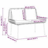Garden Dining Set 3 pcs Brown and Black and Cream