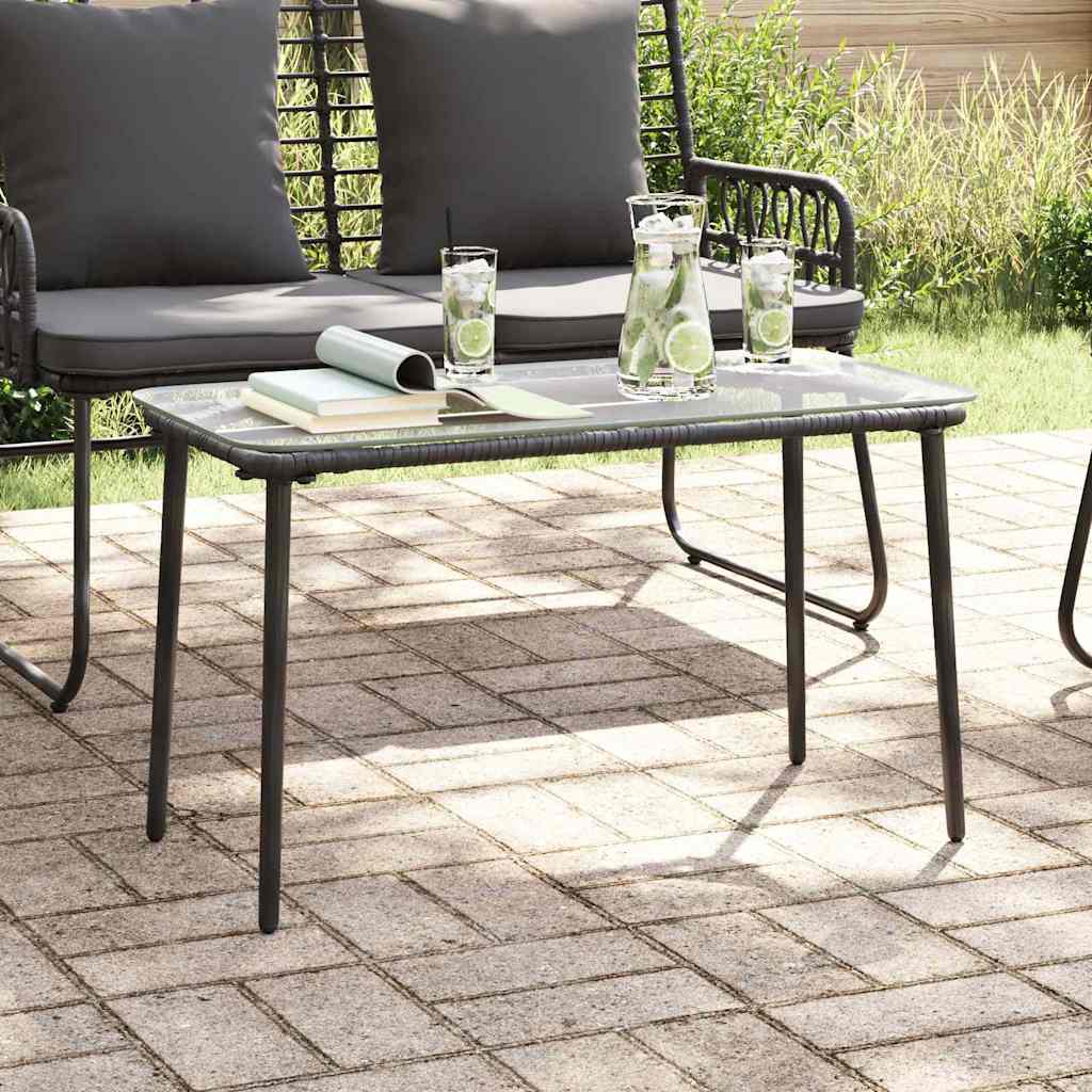 Garden Table Black 80 x 40 x 45.5 cm Poly rattan
