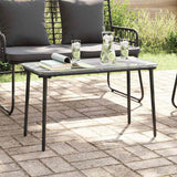 Garden Table Black 80 x 40 x 45.5 cm Poly rattan