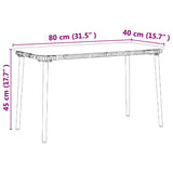 Garden Table Black 80 x 40 x 45.5 cm Poly rattan