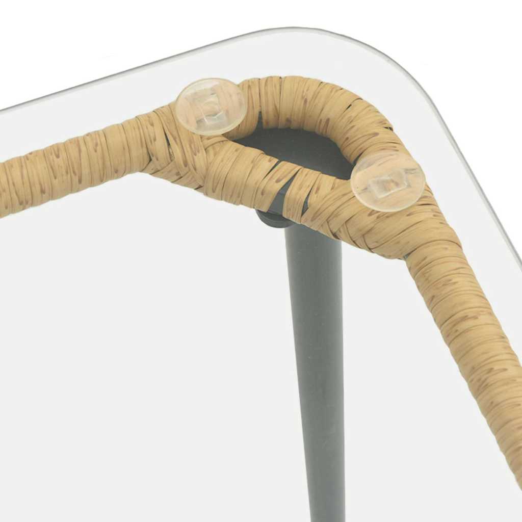 Garden Table Natural 80 x 40 x 45.5 cm Poly rattan