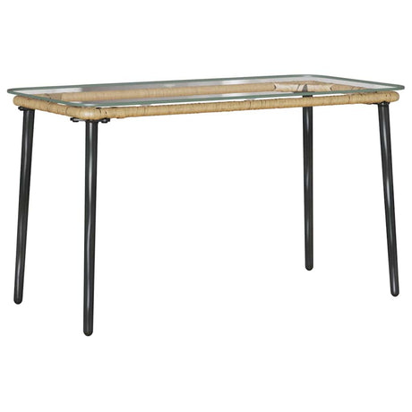 Garden Table Natural 80 x 40 x 45.5 cm Poly rattan