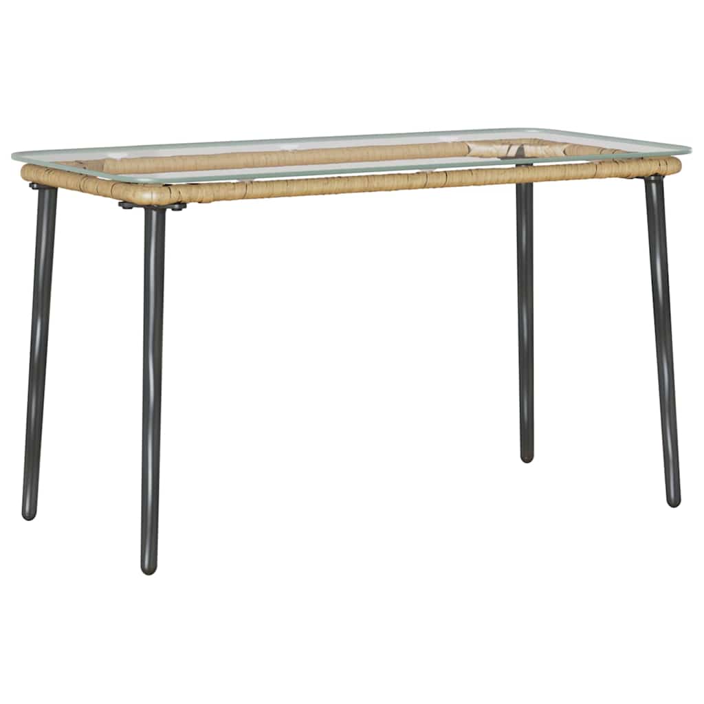 Garden Table Natural 80 x 40 x 45.5 cm Poly rattan