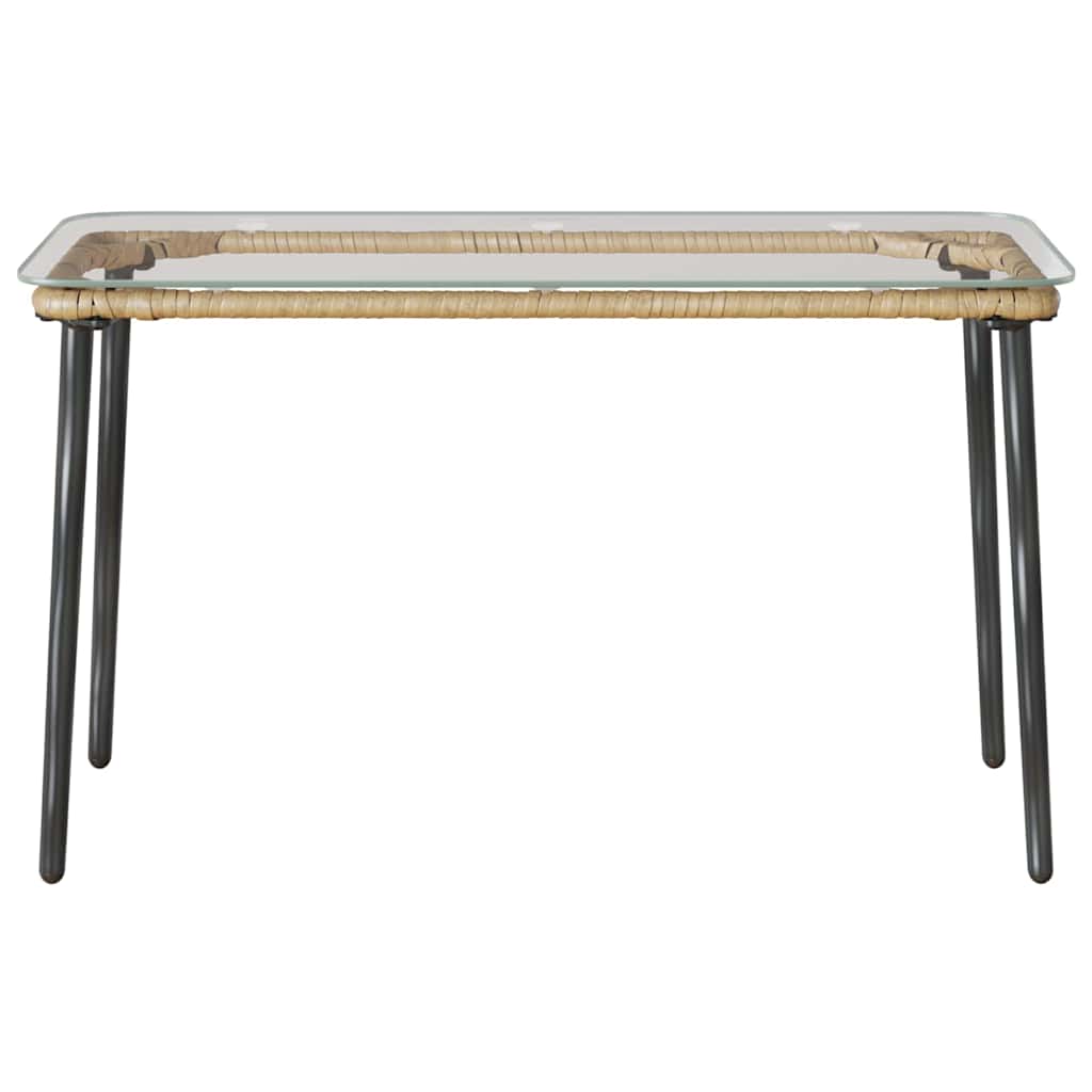 Garden Table Natural 80 x 40 x 45.5 cm Poly rattan