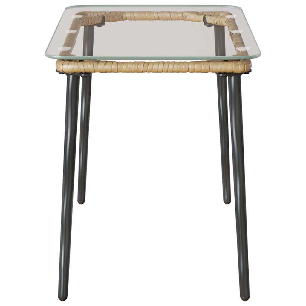 Garden Table Natural 80 x 40 x 45.5 cm Poly rattan