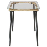 Garden Table Natural 80 x 40 x 45.5 cm Poly rattan