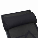 Sunlounger 1-person Black 197 x 54 x 86 cm Steel and textilene