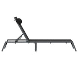 Sunlounger 1-person Black 197 x 54 x 86 cm Steel and textilene