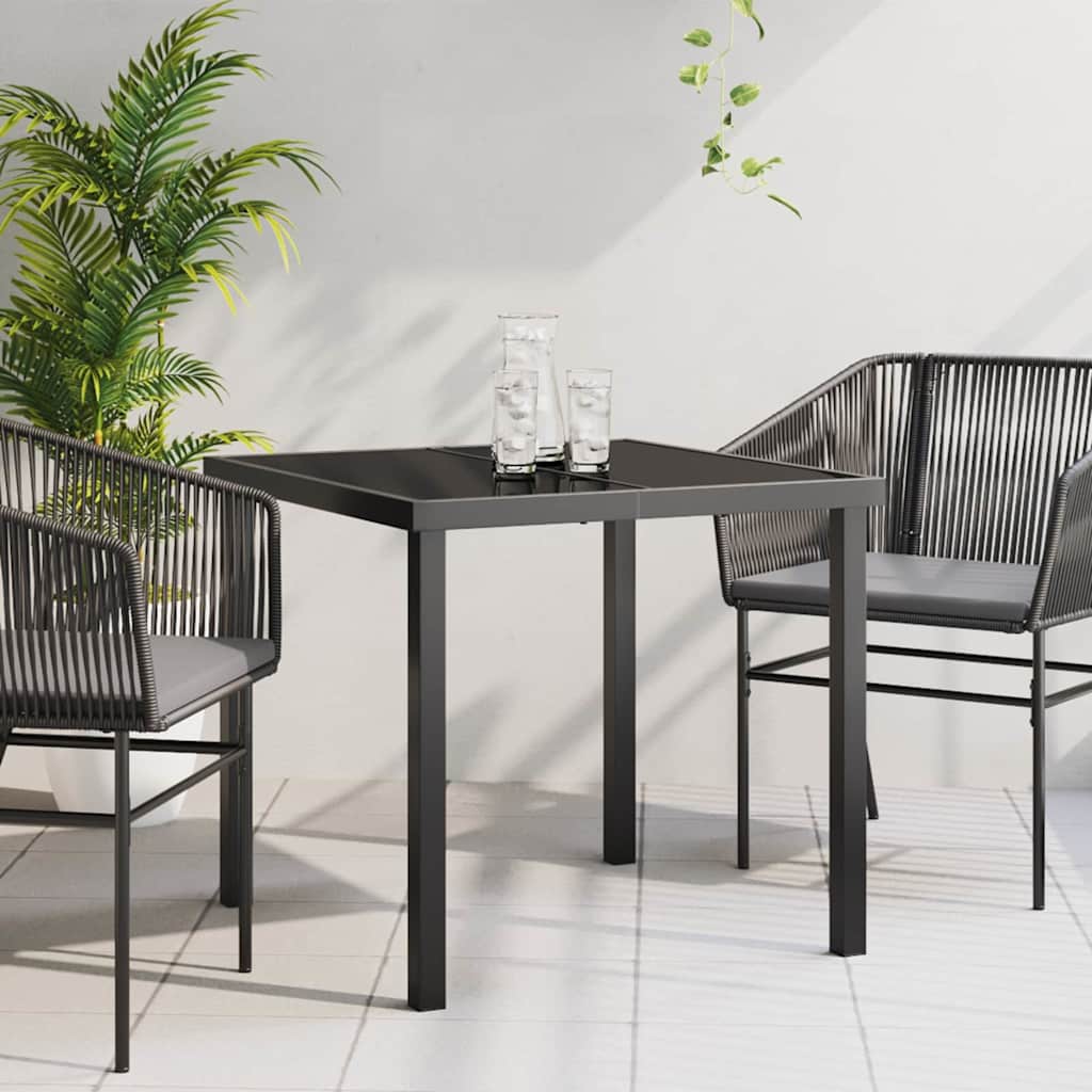 Garden Table Black 80 x 80 x 73 cm Solid Teak wood