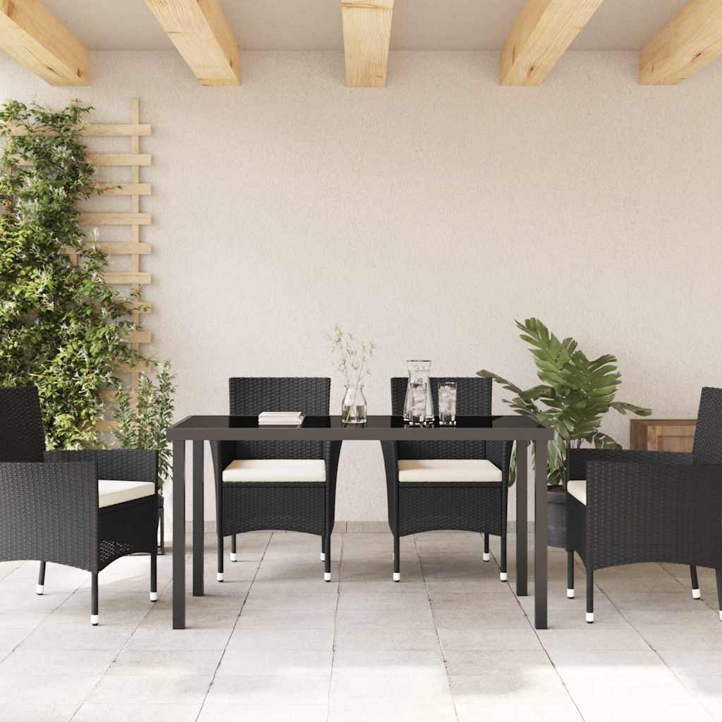 Garden Table Black 140 x 80 x 73 cm Solid Teak wood