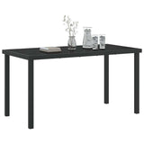 Garden Table Black 140 x 80 x 73 cm Solid Teak wood