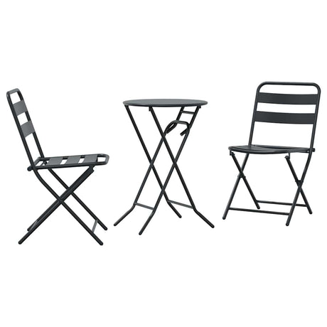 Bistro Set Folding 3 pcs Anthracite Steel
