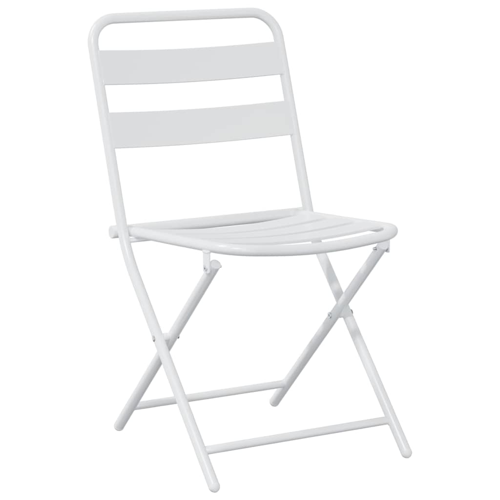 Bistro Set Folding 3 pcs White Steel