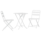 Bistro Set Folding 3 pcs White Steel