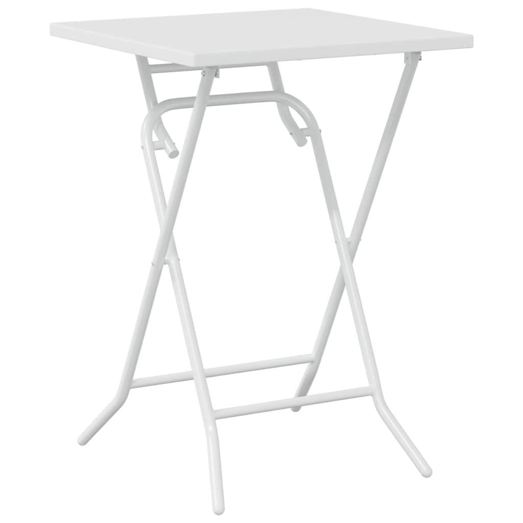 Bistro Set Folding 3 pcs White Steel