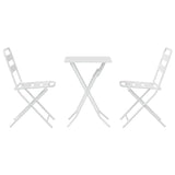 Bistro Set Folding 3 pcs White Steel