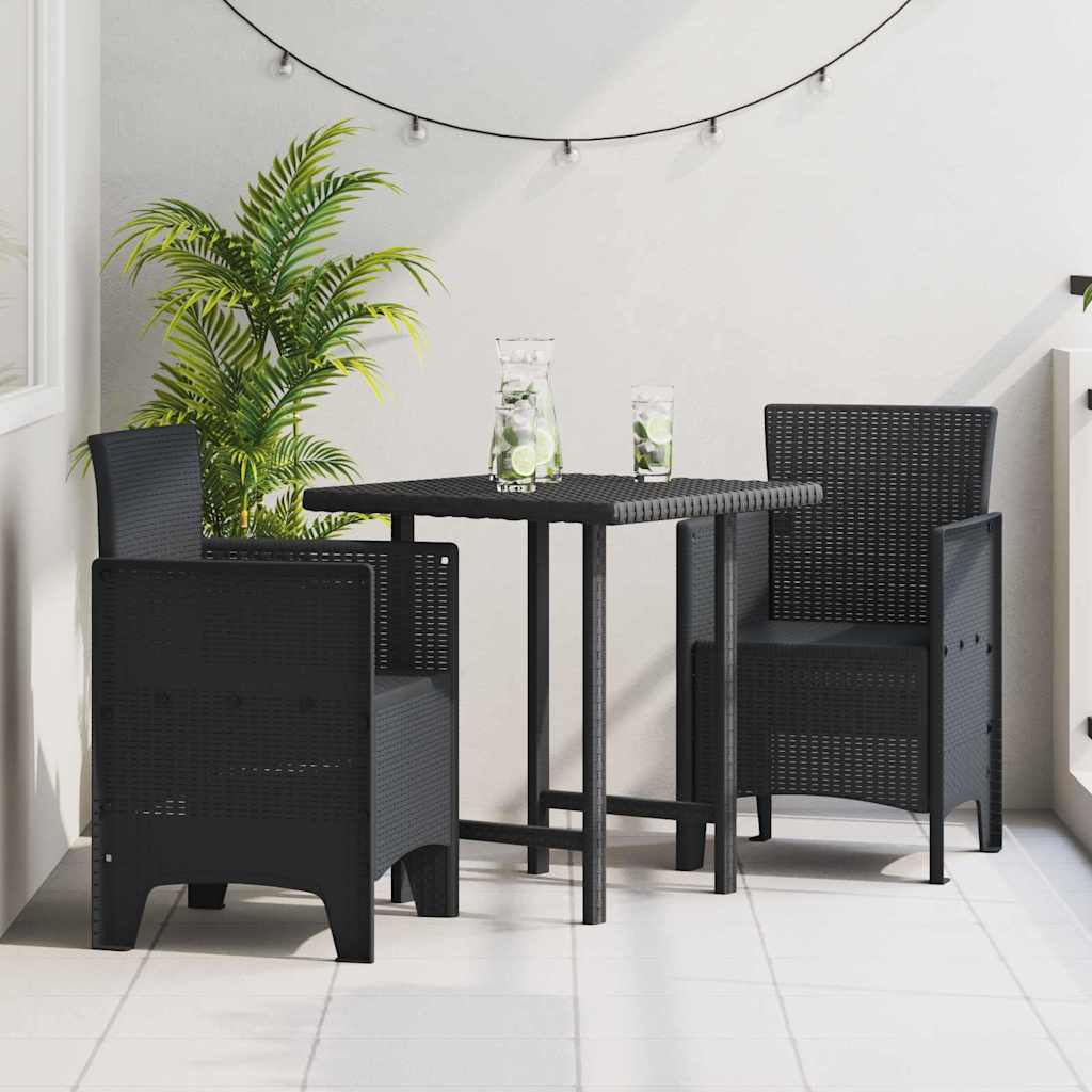 Garden Chair 2 pcs Anthracite 53 x 49 x 85 cm PP