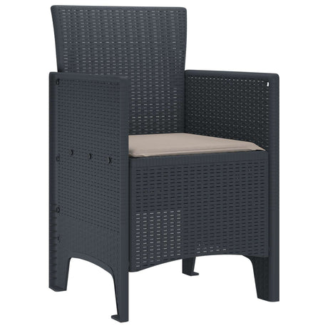 Garden Chair 2 pcs Anthracite 53 x 49 x 85 cm Polypropylene