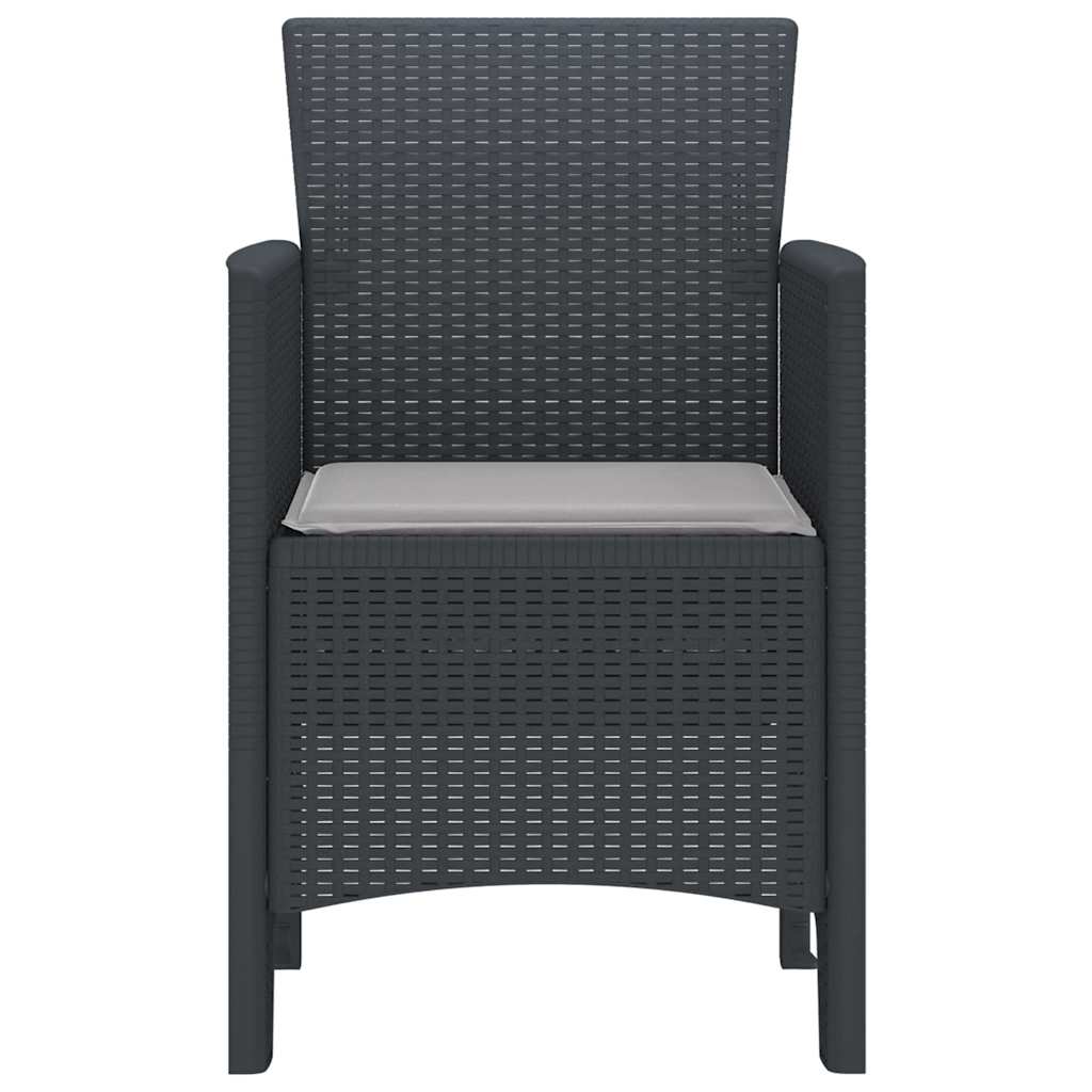 Garden Chair 2 pcs Anthracite 53 x 49 x 85 cm PP