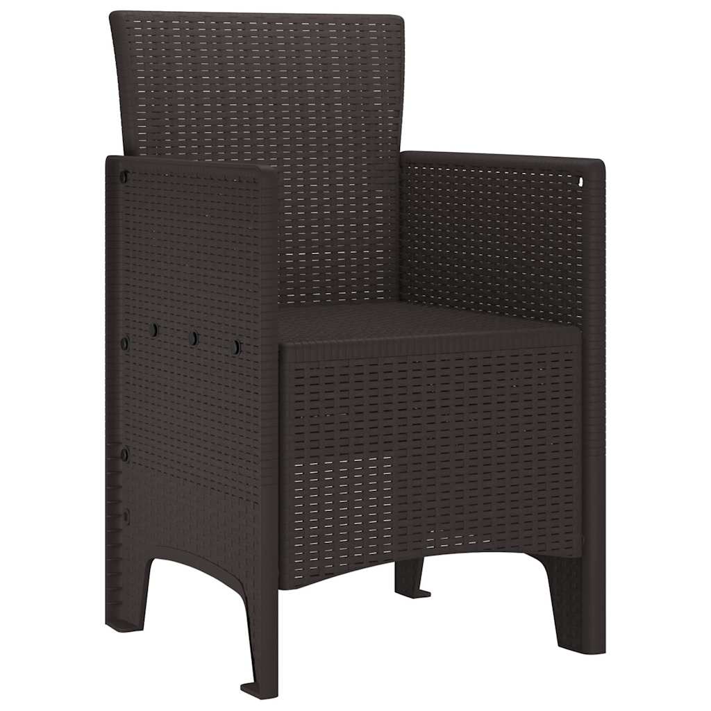 Garden Chair 2 pcs Brown 53 x 49 x 85 cm PP