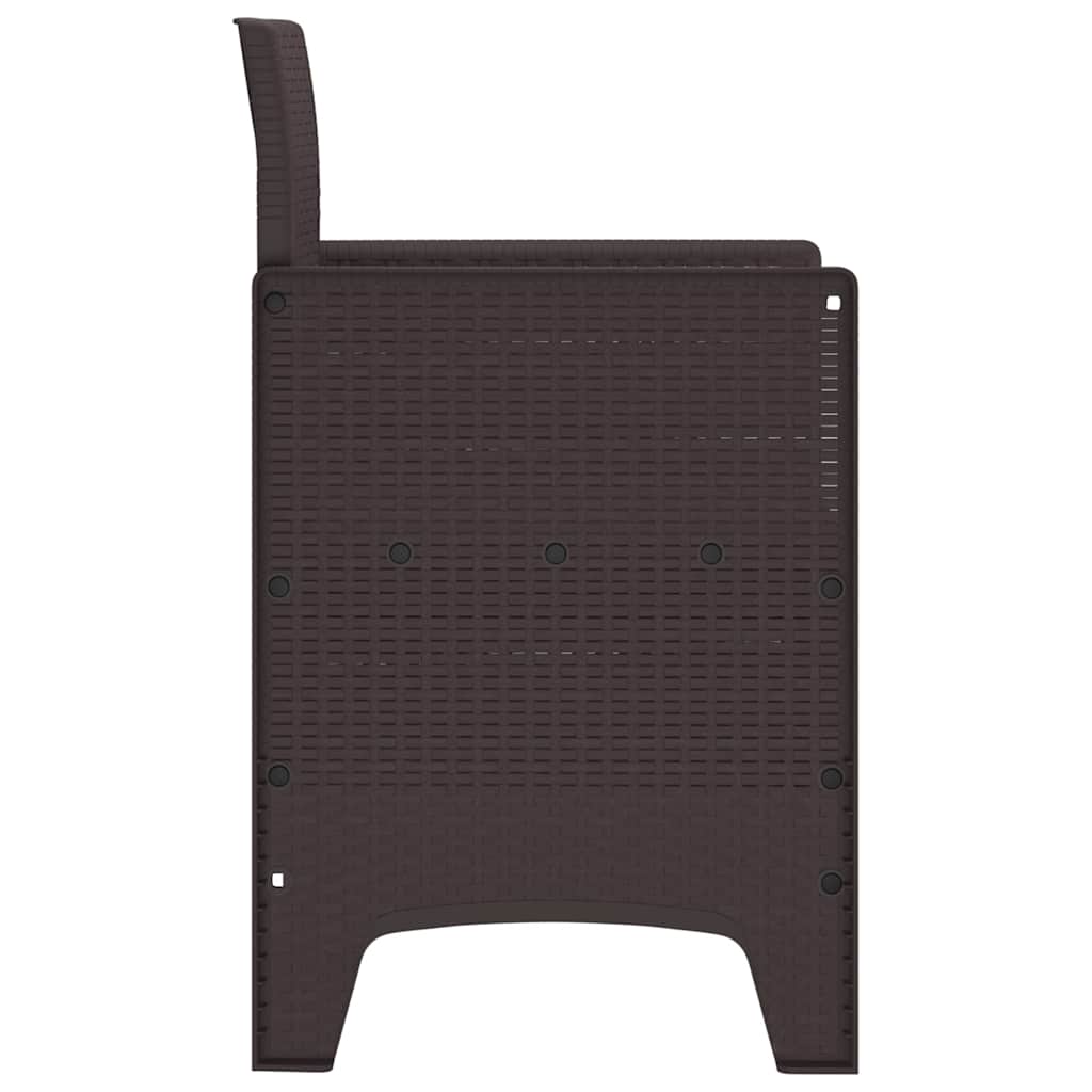 Garden Chair 2 pcs Brown 53 x 49 x 85 cm PP