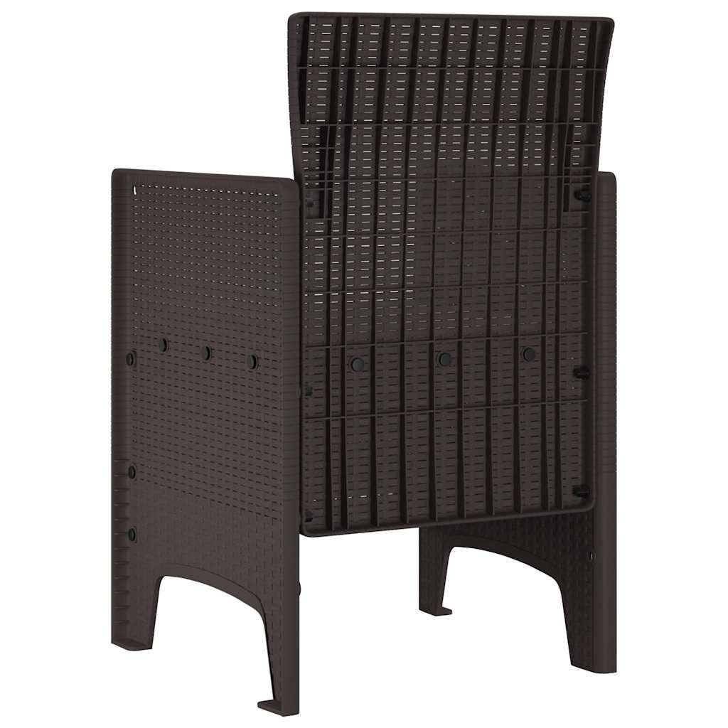 Garden Chair 2 pcs Brown 53 x 49 x 85 cm PP