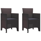 Garden Chair 2 pcs Brown 53 x 49 x 85 cm PP
