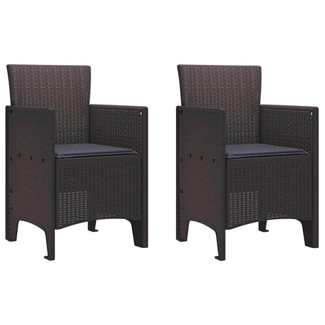 Garden Chair 2 pcs Brown 53 x 49 x 85 cm PP