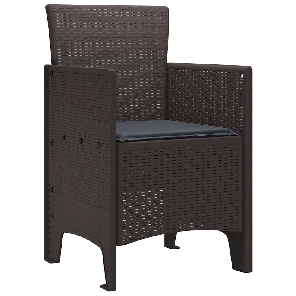 Garden Chair 2 pcs Brown 53 x 49 x 85 cm PP