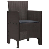 Garden Chair 2 pcs Brown 53 x 49 x 85 cm PP