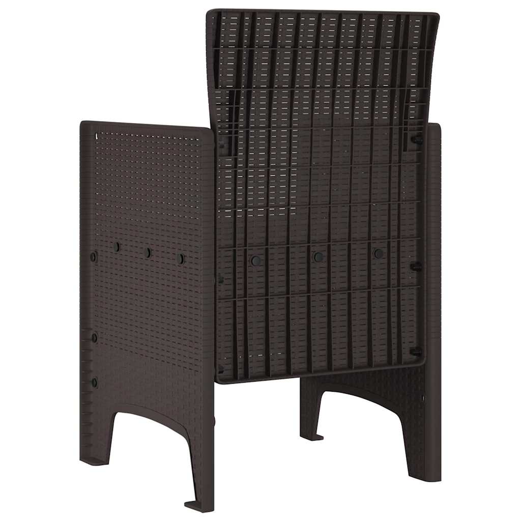 Garden Chair 2 pcs Brown 53 x 49 x 85 cm PP
