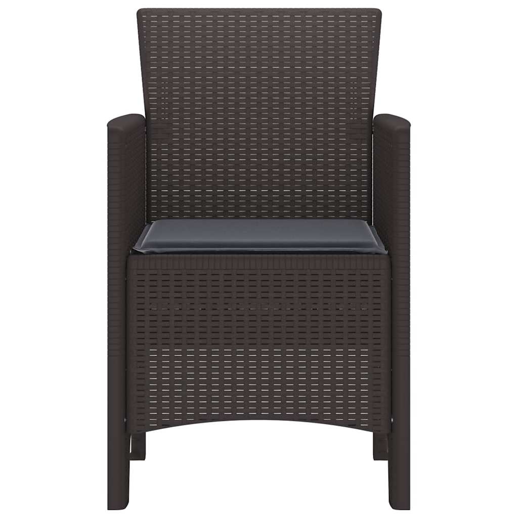 Garden Chair 2 pcs Brown 53 x 49 x 85 cm PP